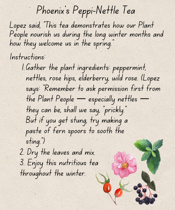 recipe card for peppi-nettle tea