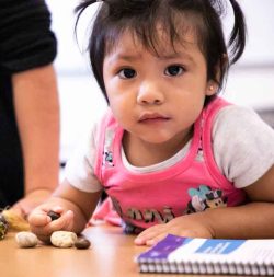 little girl looking at the camera