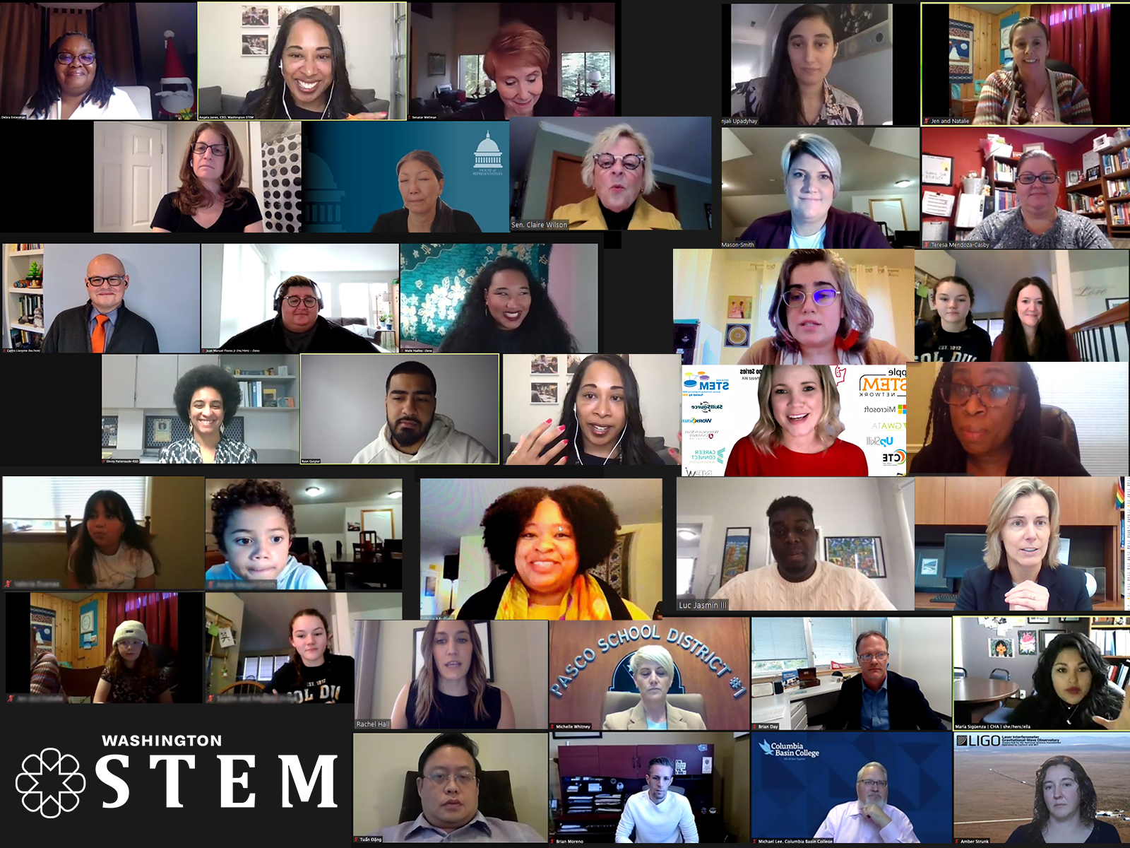 Screenshots from the 2020 virtual Washington STEM Summit